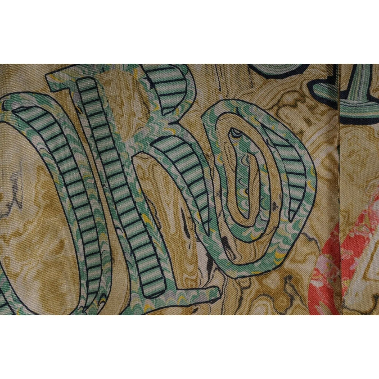 1 of 1 Logo Button Down Shirt IT 39 XL Green Silk Bowling Hand-Painted
