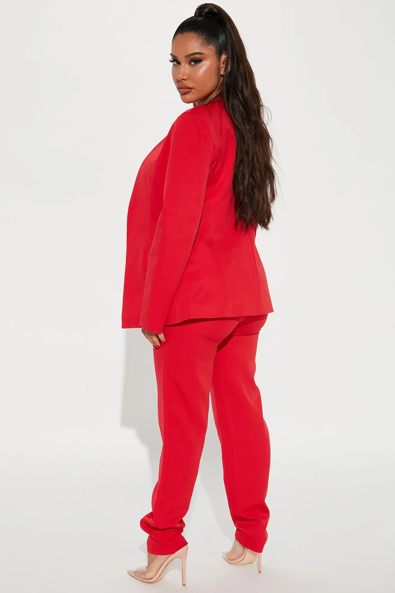 All Business Blazer Pant Set - Red