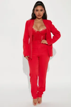 All Business Blazer Pant Set - Red