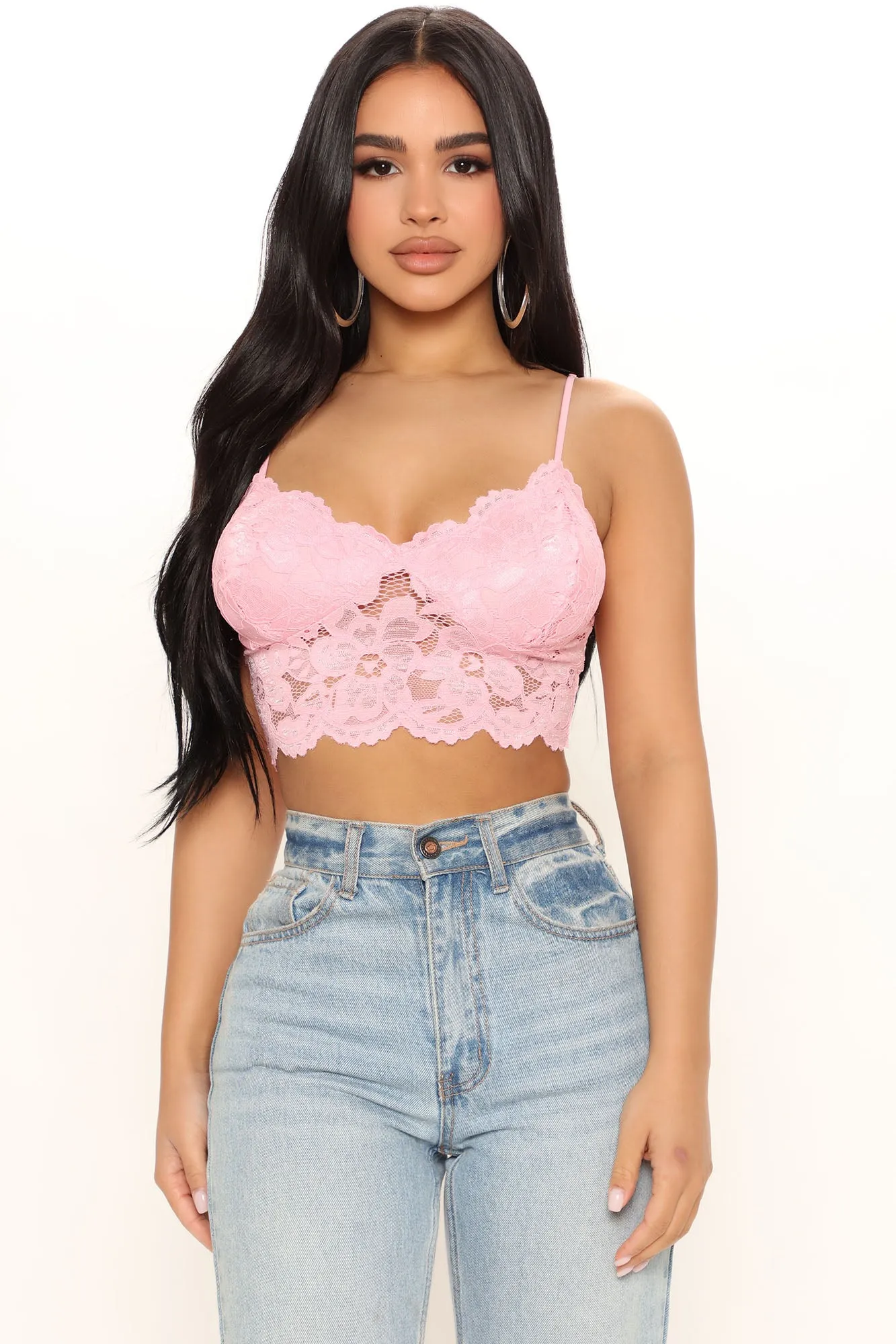 Amaya Lace Bralette Top - Pink