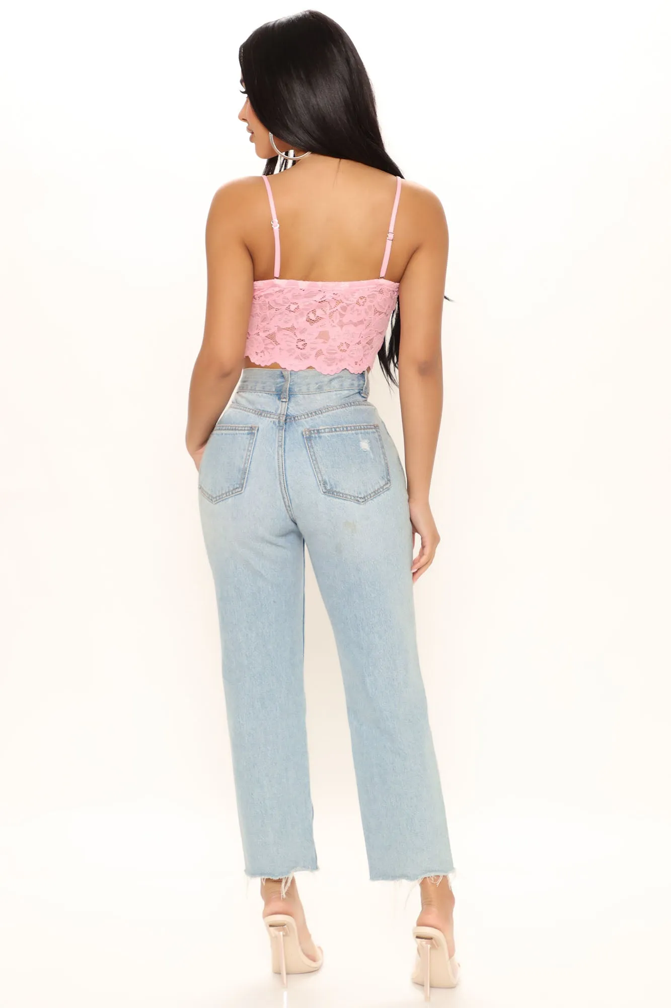Amaya Lace Bralette Top - Pink