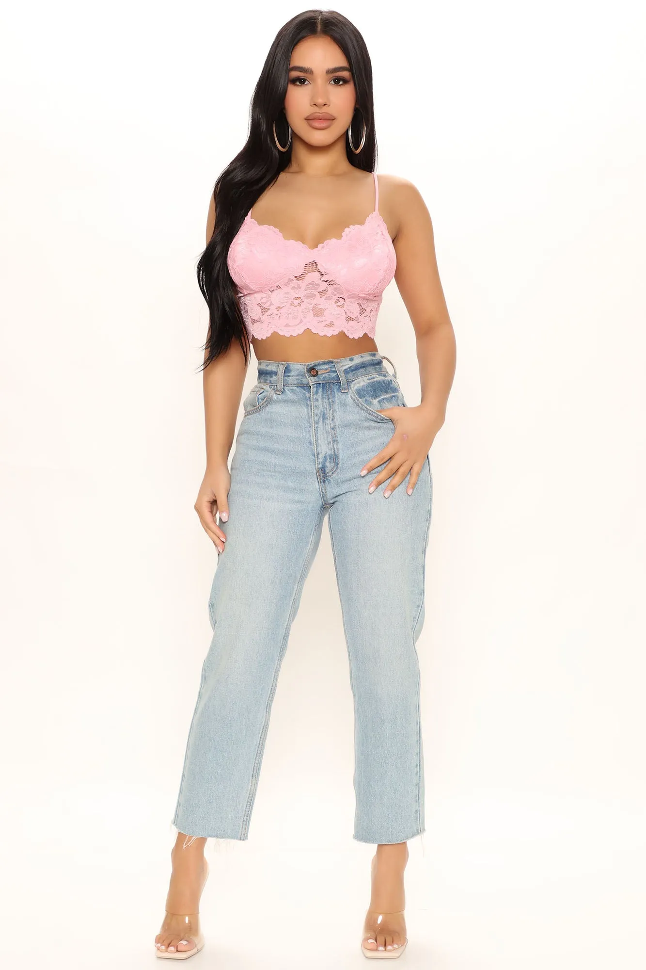 Amaya Lace Bralette Top - Pink
