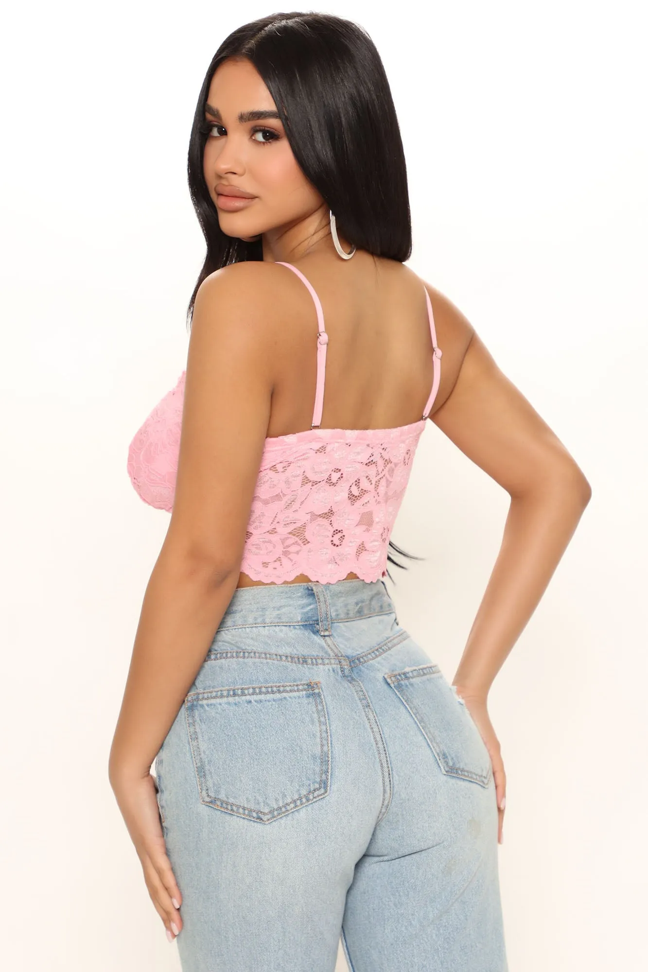 Amaya Lace Bralette Top - Pink