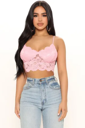Amaya Lace Bralette Top - Pink