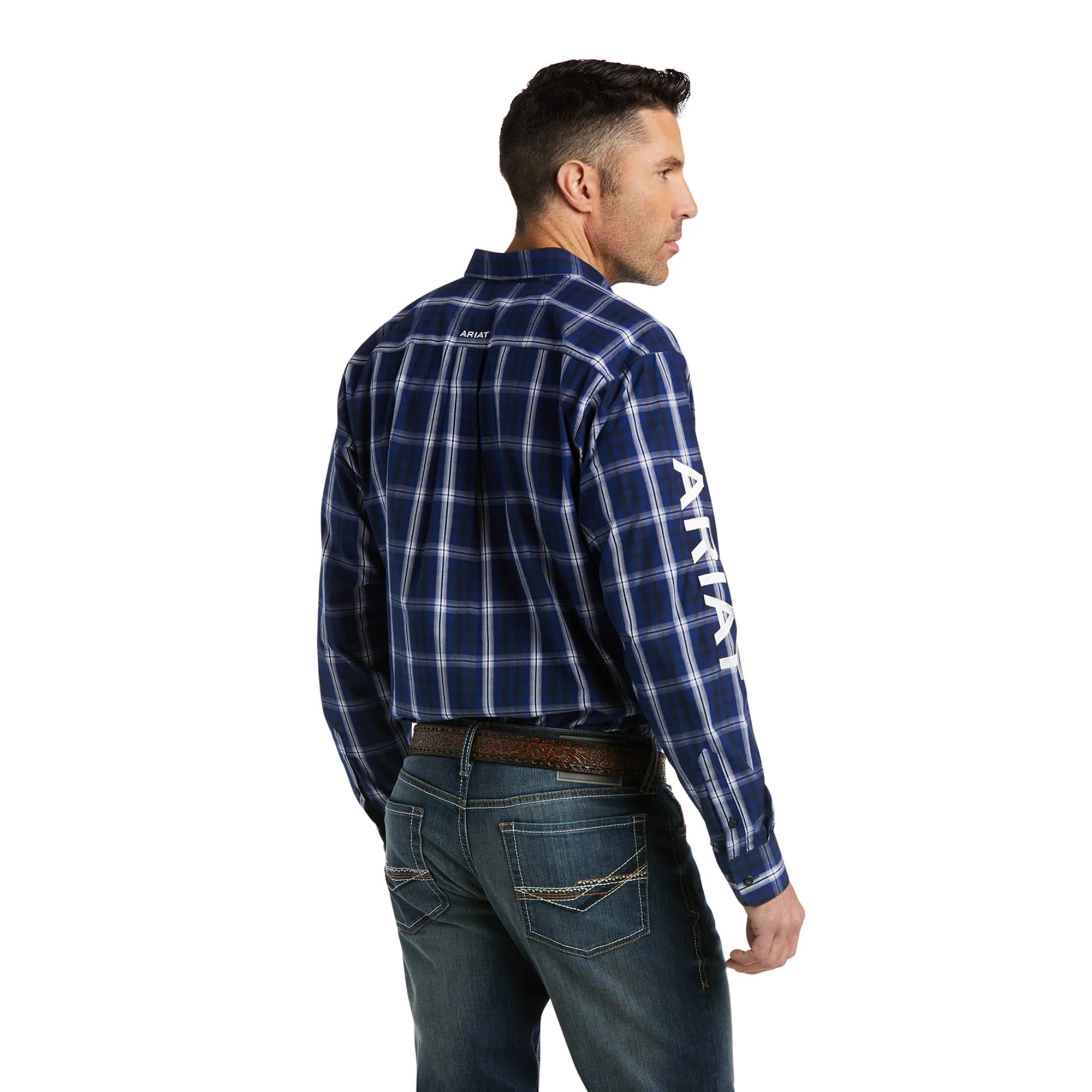 Ariat® Men's Team Wells Blue Depths Button Down Shirt 10038088