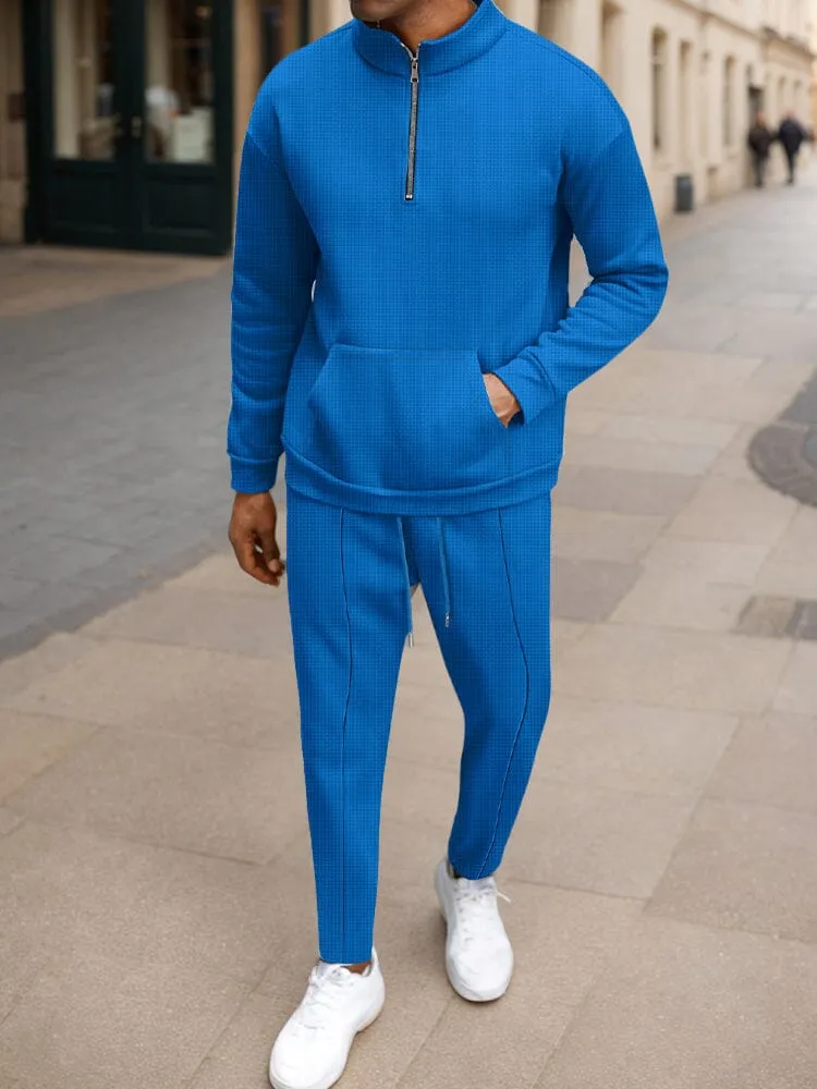 Athleisure Urban Fashion Waffle Matching Set