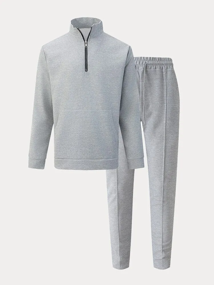 Athleisure Urban Fashion Waffle Matching Set