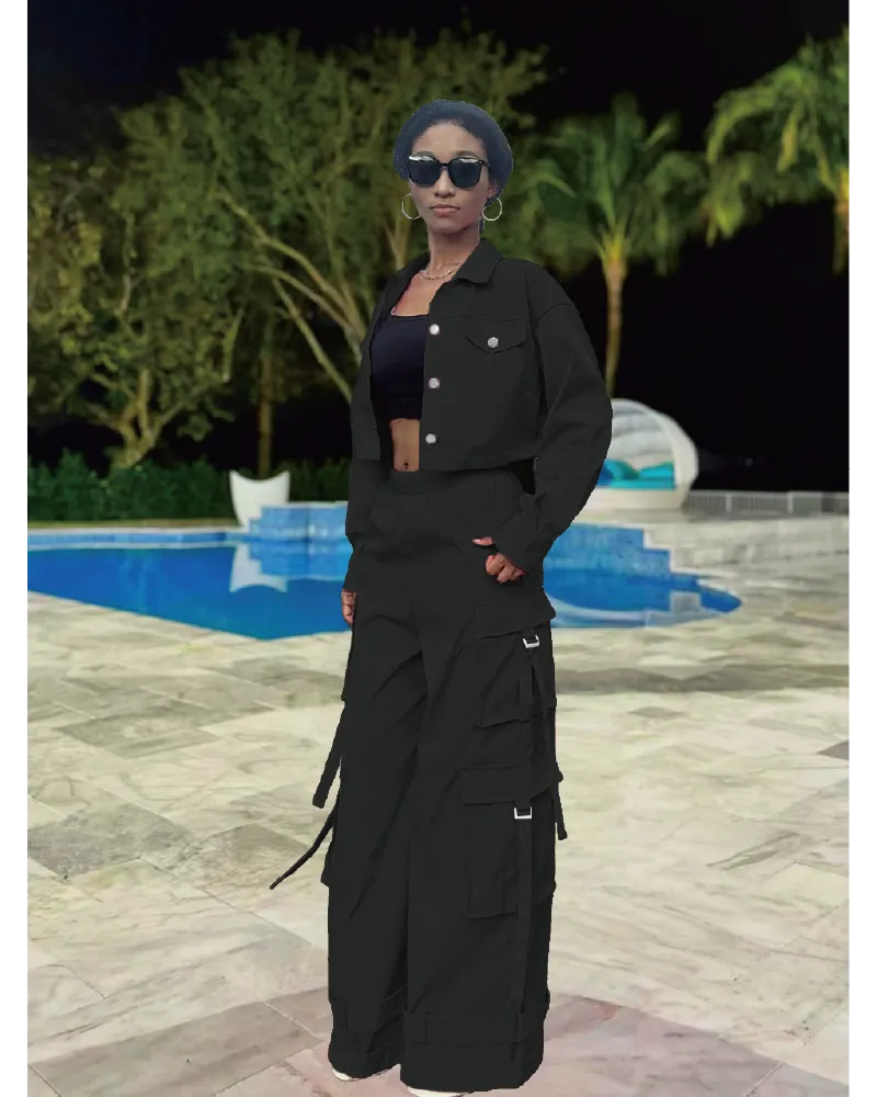 Azelie Cargo Pant Set