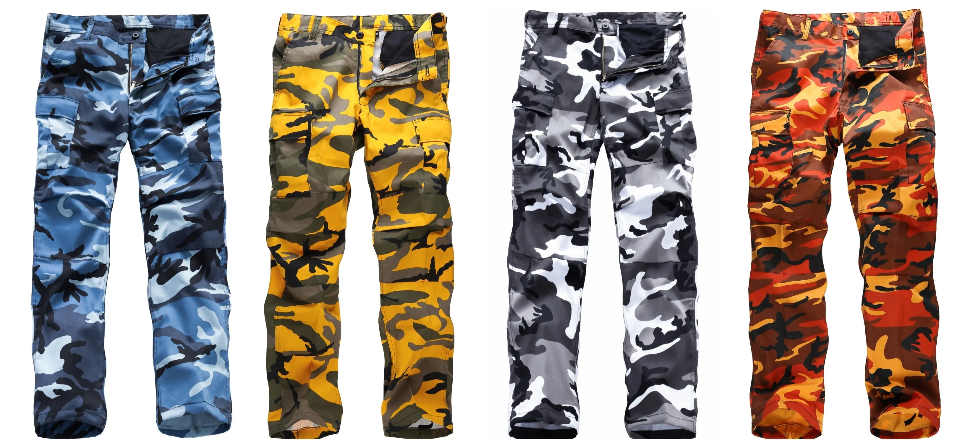 BACKBONE Mens Casual Cargo Pants Military Army Trousers BDU Pants Trousers with Zip Fly - Bright Camo and Solid Colors