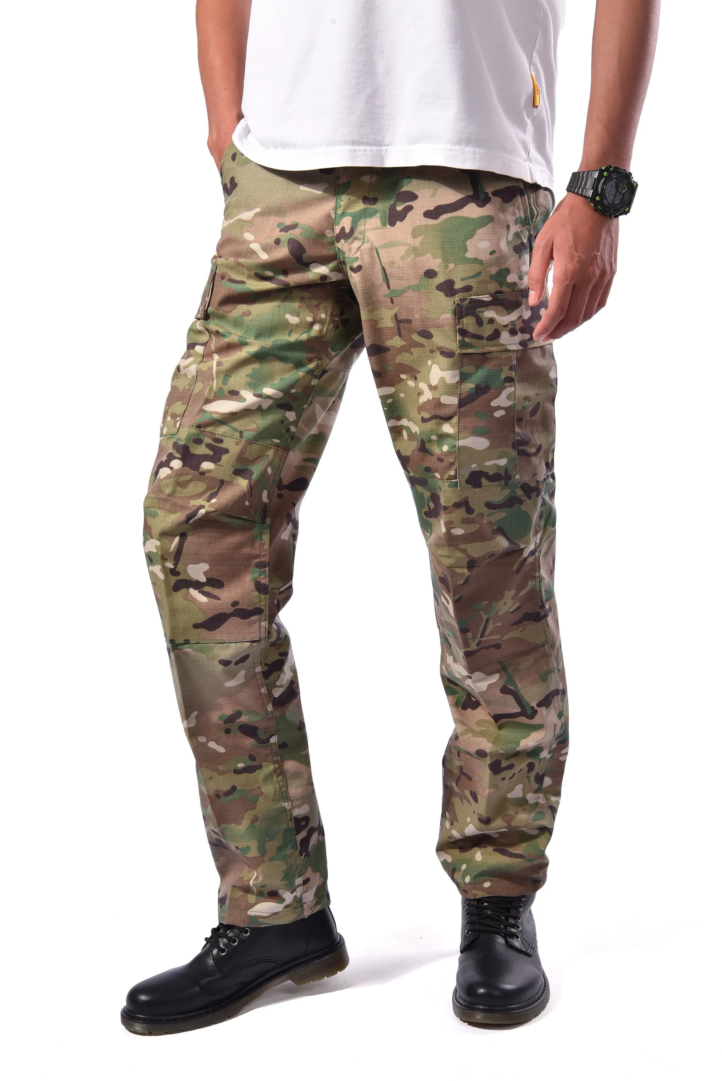 BACKBONE Mens Casual Cargo Pants Military Army Trousers BDU Pants Trousers with Zip Fly - Bright Camo and Solid Colors
