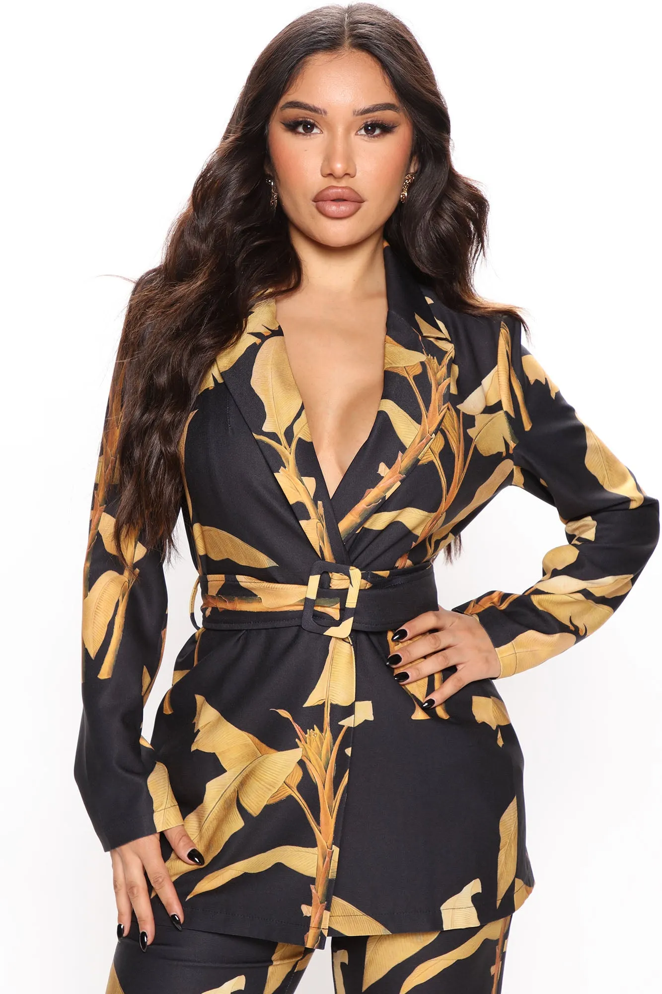 Bianca Blazer Pant Set - Black/combo