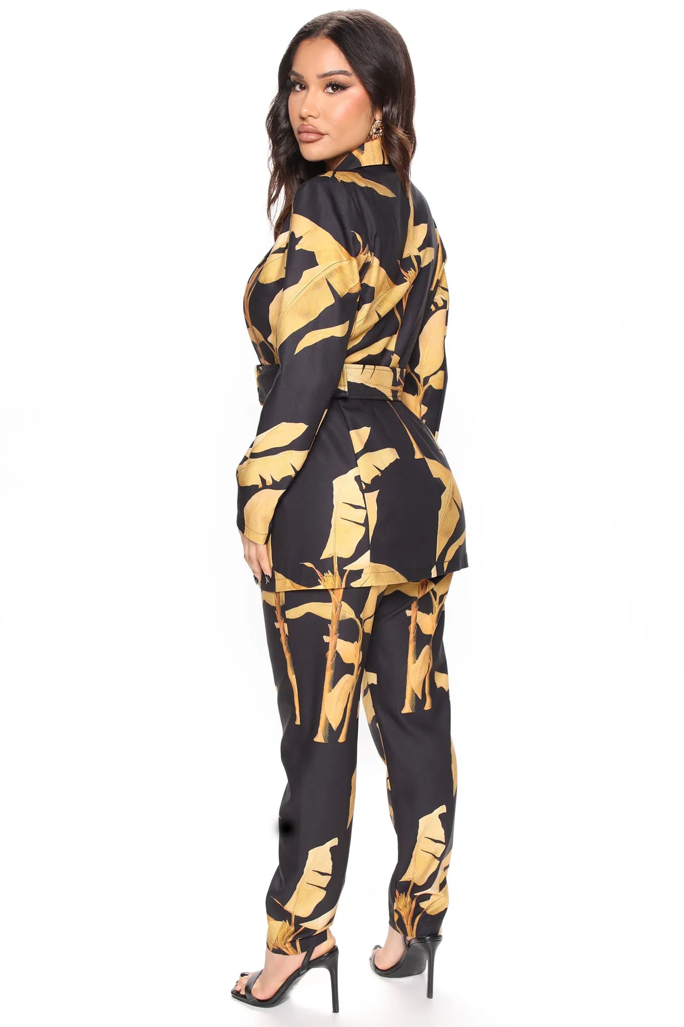 Bianca Blazer Pant Set - Black/combo