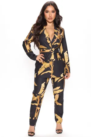 Bianca Blazer Pant Set - Black/combo