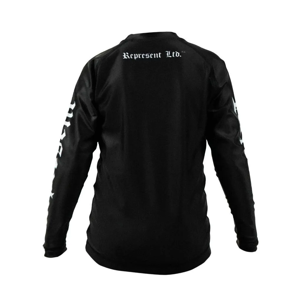 Black Gang Kids Jiu Jitsu Rash Guard Long Sleeve [BLACK X WHITE]