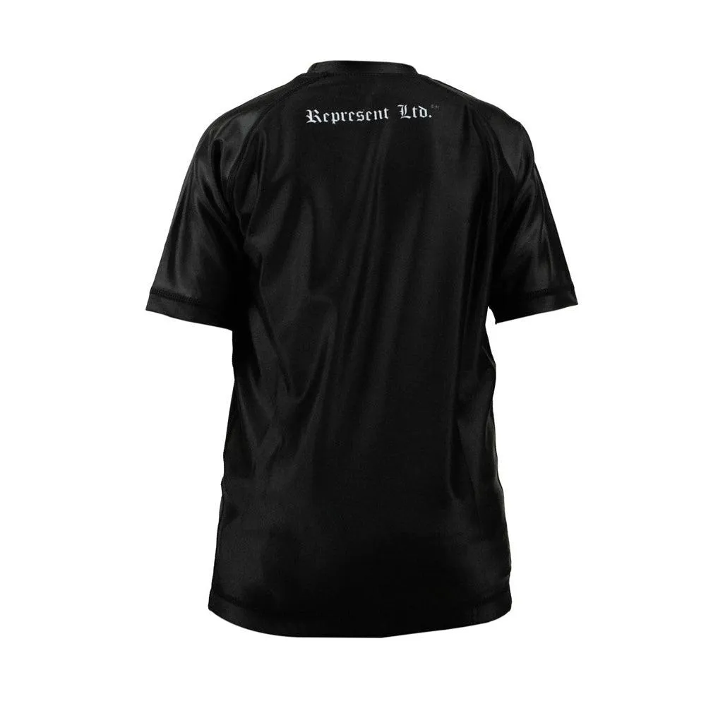 Black Gang Kids Jiu Jitsu Rash Guard Short Sleeve [BLACK X WHITE]