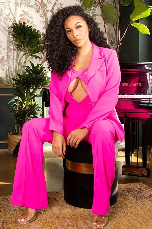 Black sexy cutout two pcs suit