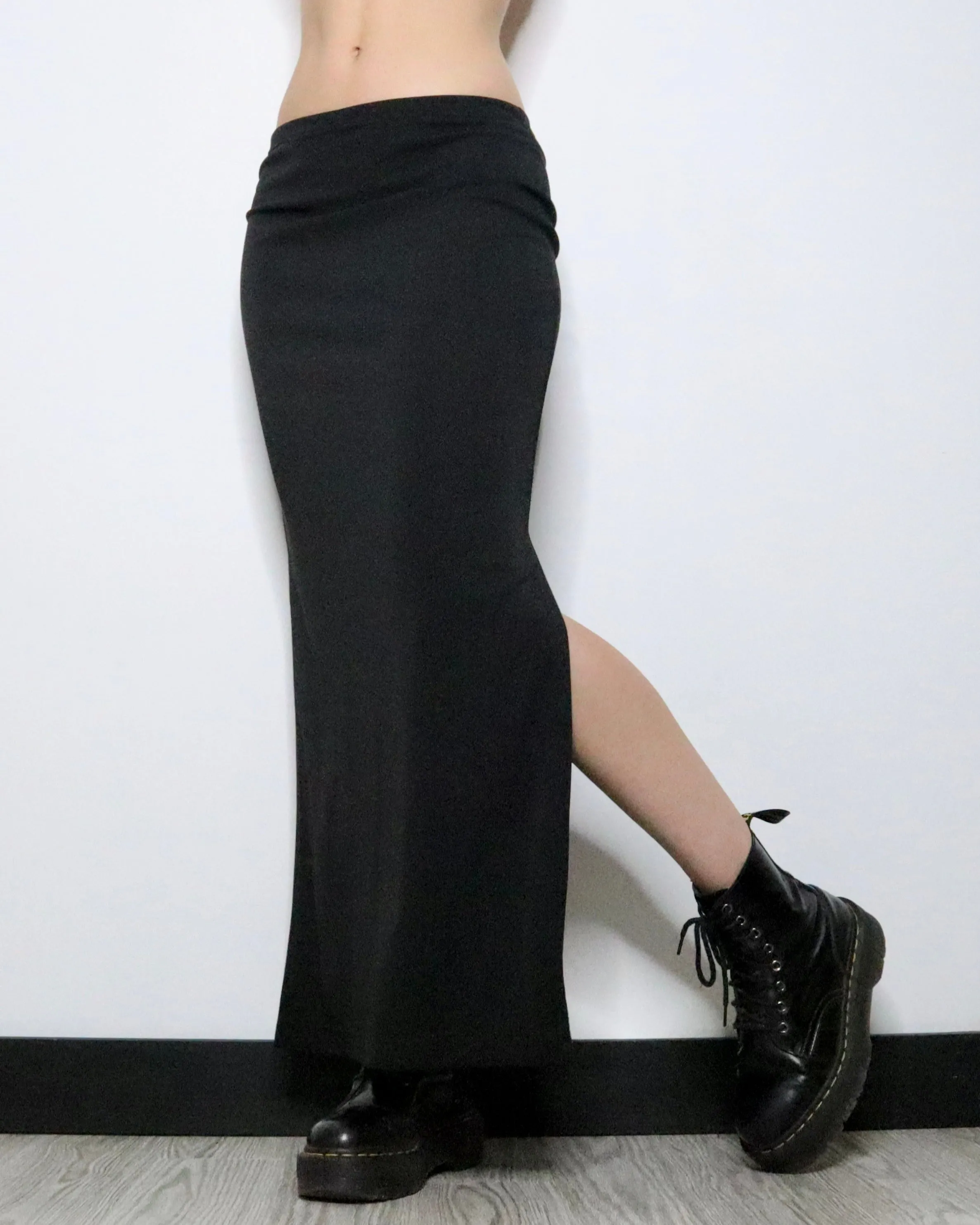Black Slit Maxi Skirt (S-M) 