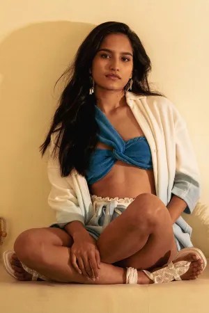 Blue One Shoulder Bralette