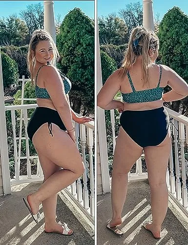 Bonneuitbebe Women's Bikini Bottoms Full Coverage Swim Bottoms Mid Waisted Bathing Suit Bottoms Swimsuit Bottoms Red