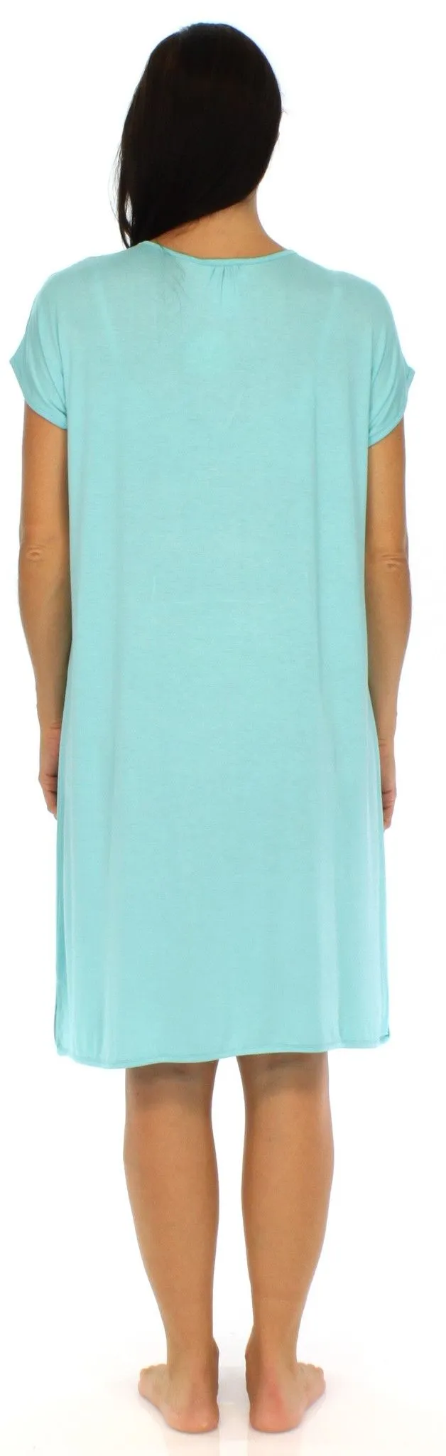 bSoft Women's Bamboo Jersey Button Up Sleep Dress Pajama