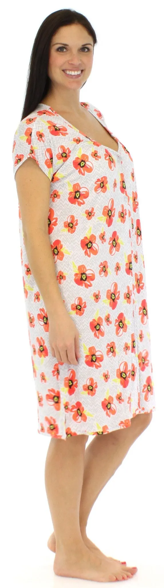 bSoft Women's Bamboo Jersey Button Up Sleep Dress Pajama