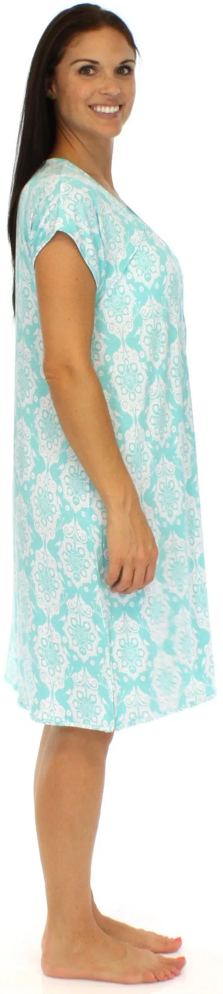 bSoft Women's Bamboo Jersey Button Up Sleep Dress Pajama