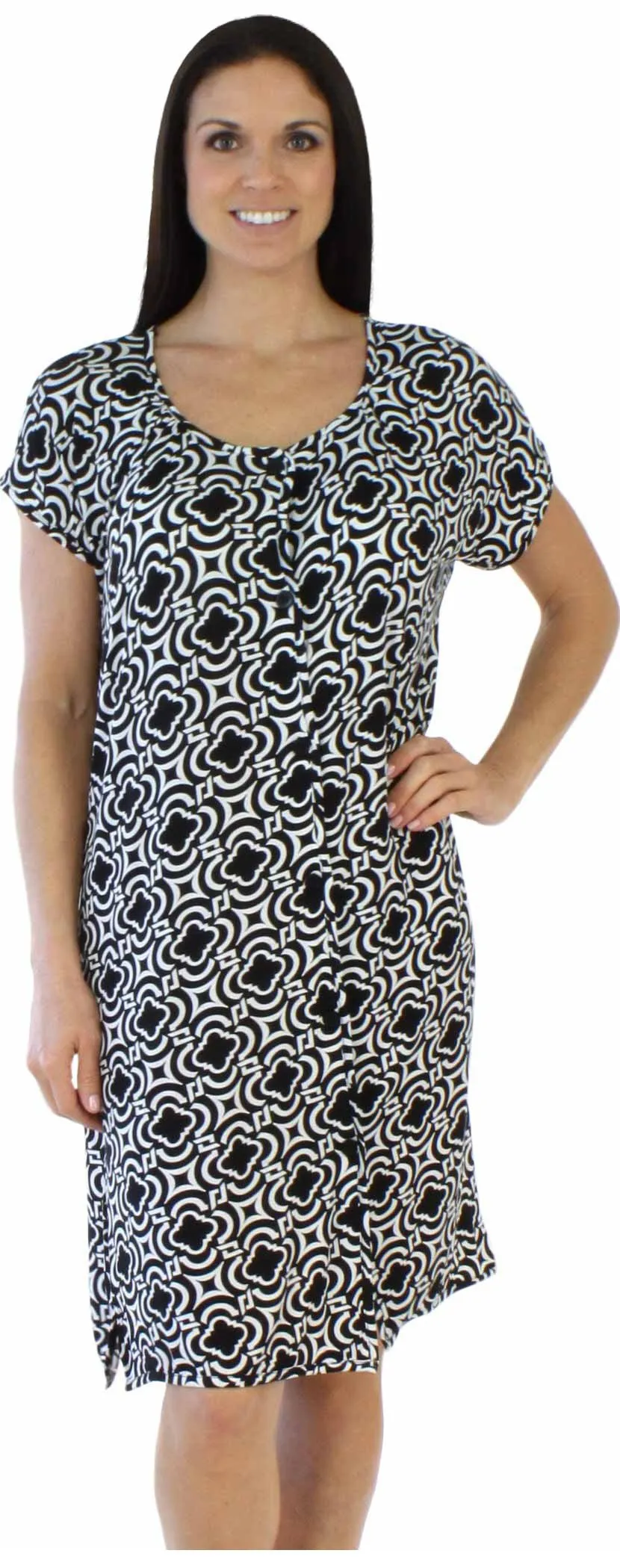 bSoft Women's Bamboo Jersey Button Up Sleep Dress Pajama
