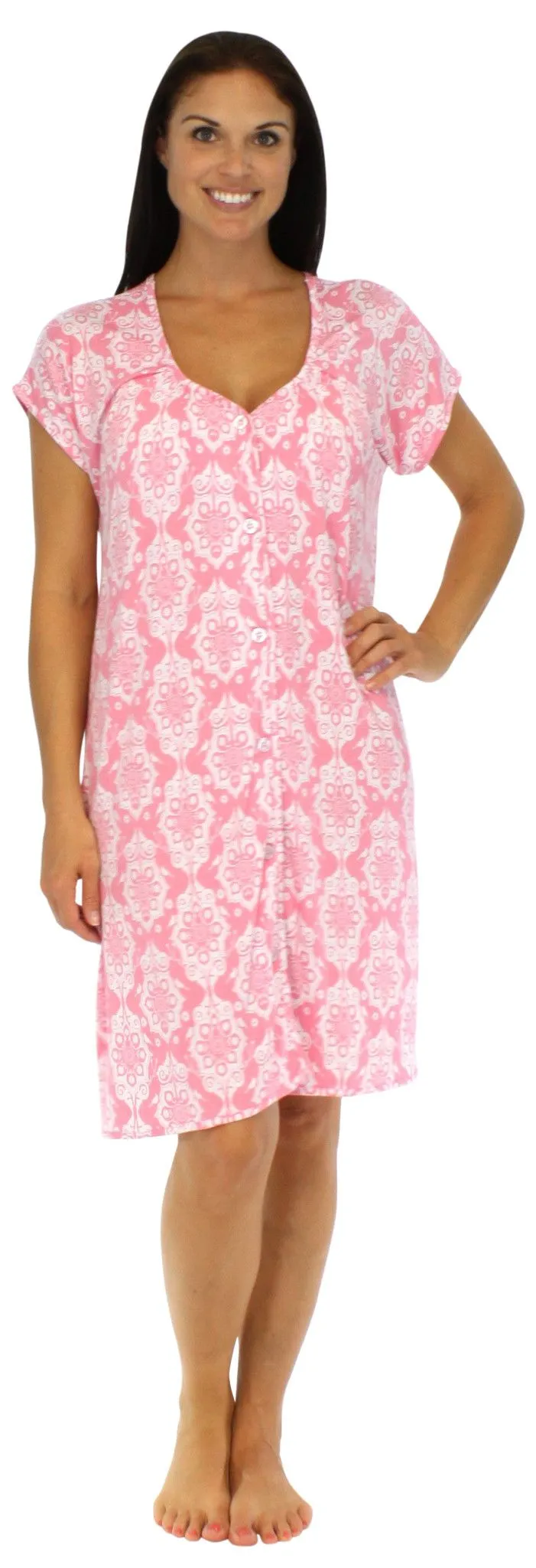 bSoft Women's Bamboo Jersey Button Up Sleep Dress Pajama