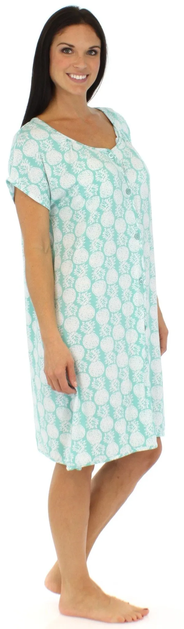 bSoft Women's Bamboo Jersey Button Up Sleep Dress Pajama