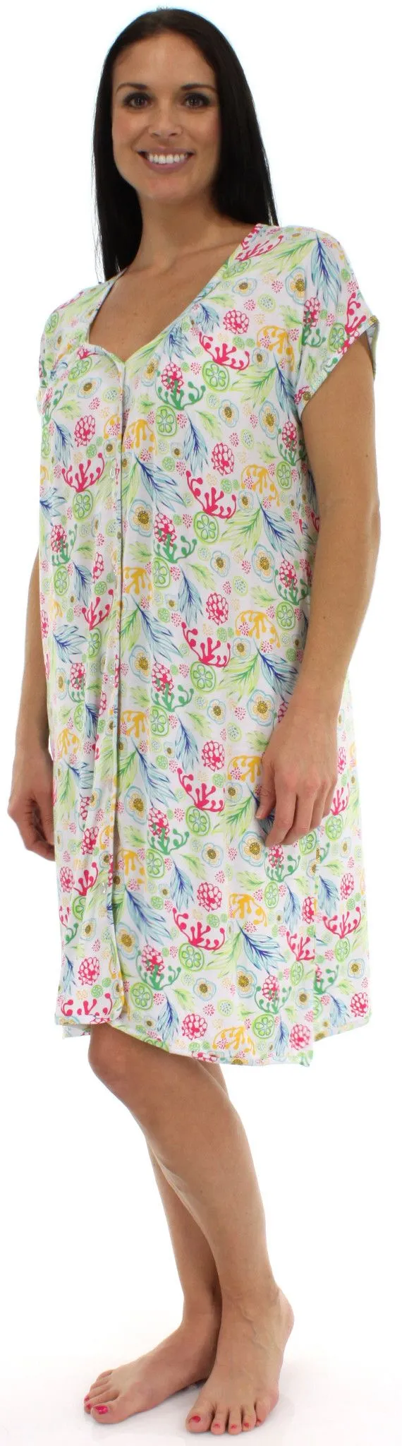 bSoft Women's Bamboo Jersey Button Up Sleep Dress Pajama