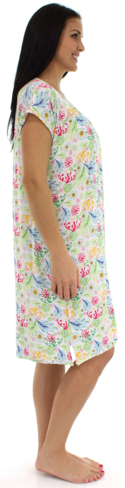 bSoft Women's Bamboo Jersey Button Up Sleep Dress Pajama