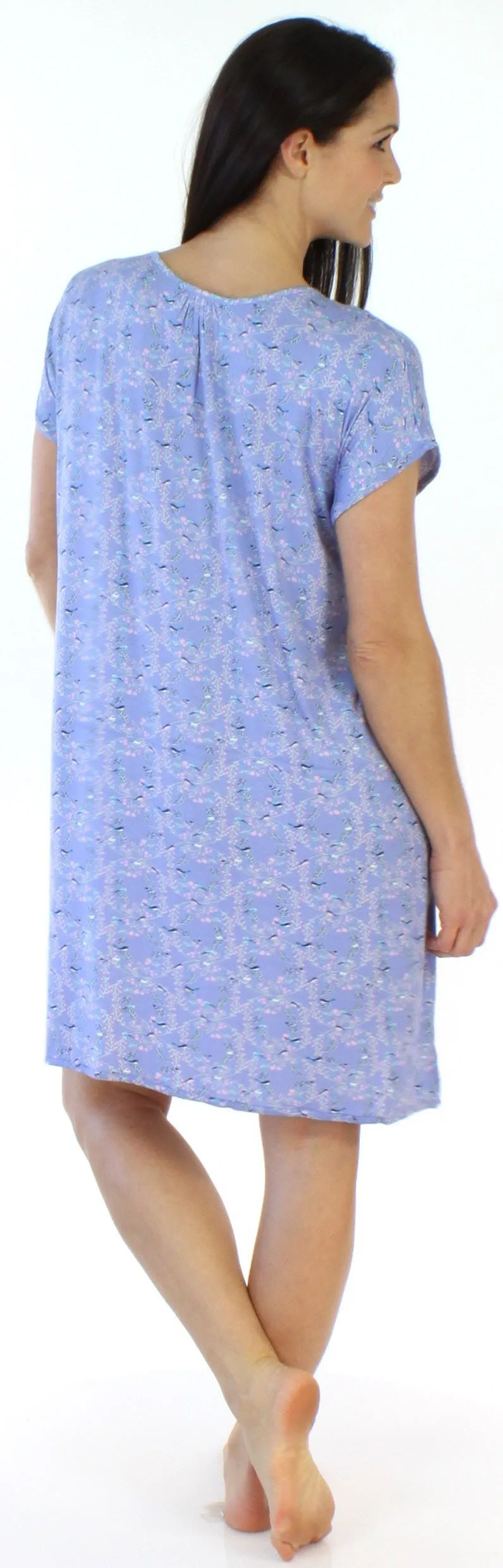 bSoft Women's Bamboo Jersey Button Up Sleep Dress Pajama