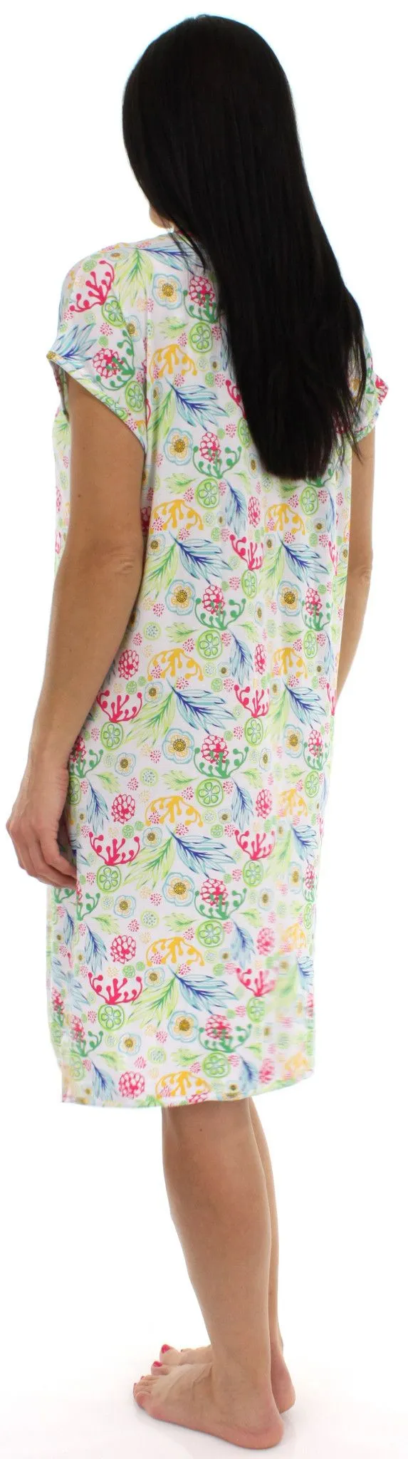 bSoft Women's Bamboo Jersey Button Up Sleep Dress Pajama