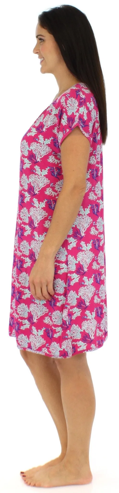 bSoft Women's Bamboo Jersey Button Up Sleep Dress Pajama