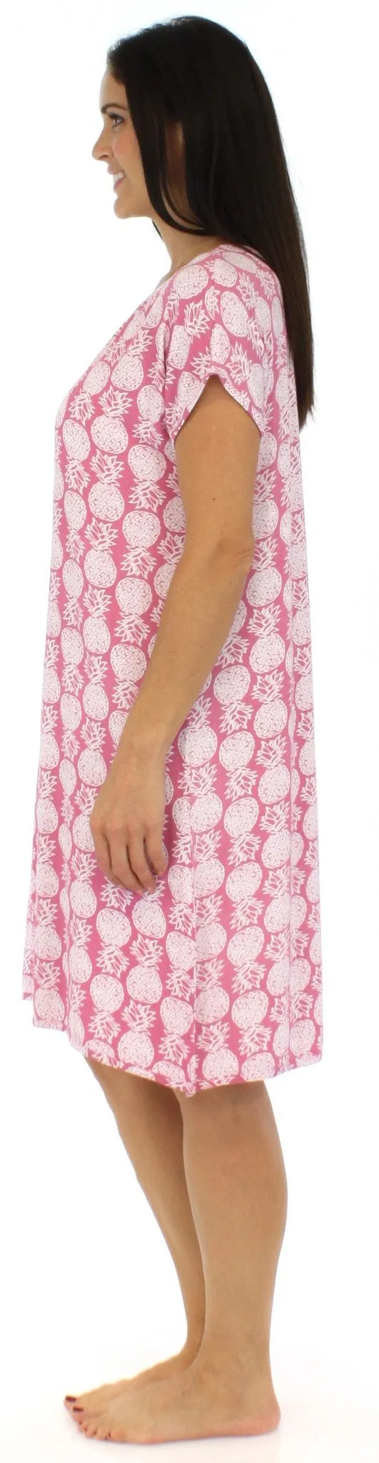 bSoft Women's Bamboo Jersey Button Up Sleep Dress Pajama