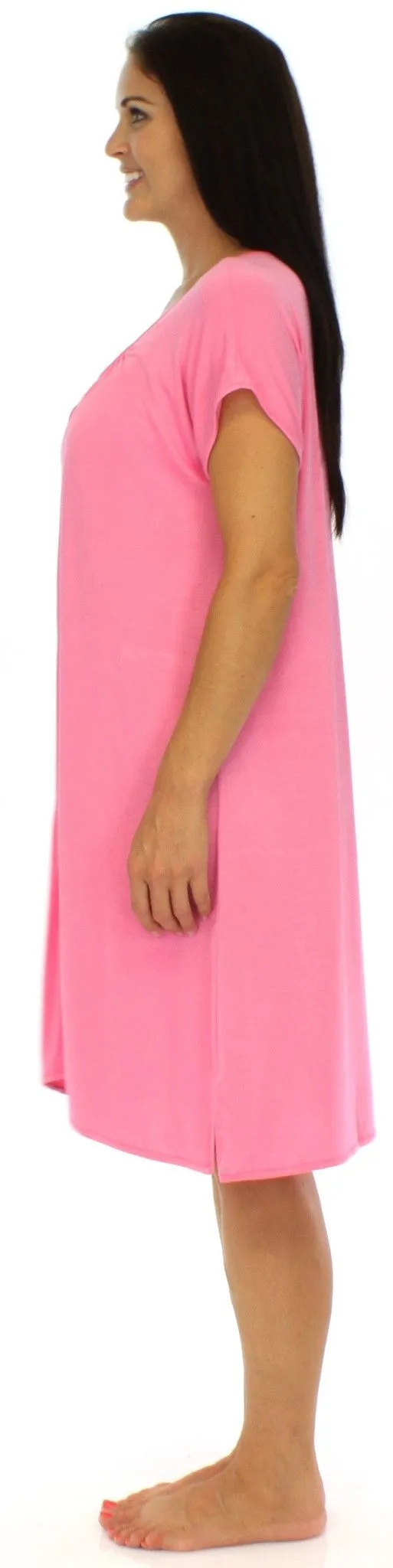 bSoft Women's Bamboo Jersey Button Up Sleep Dress Pajama