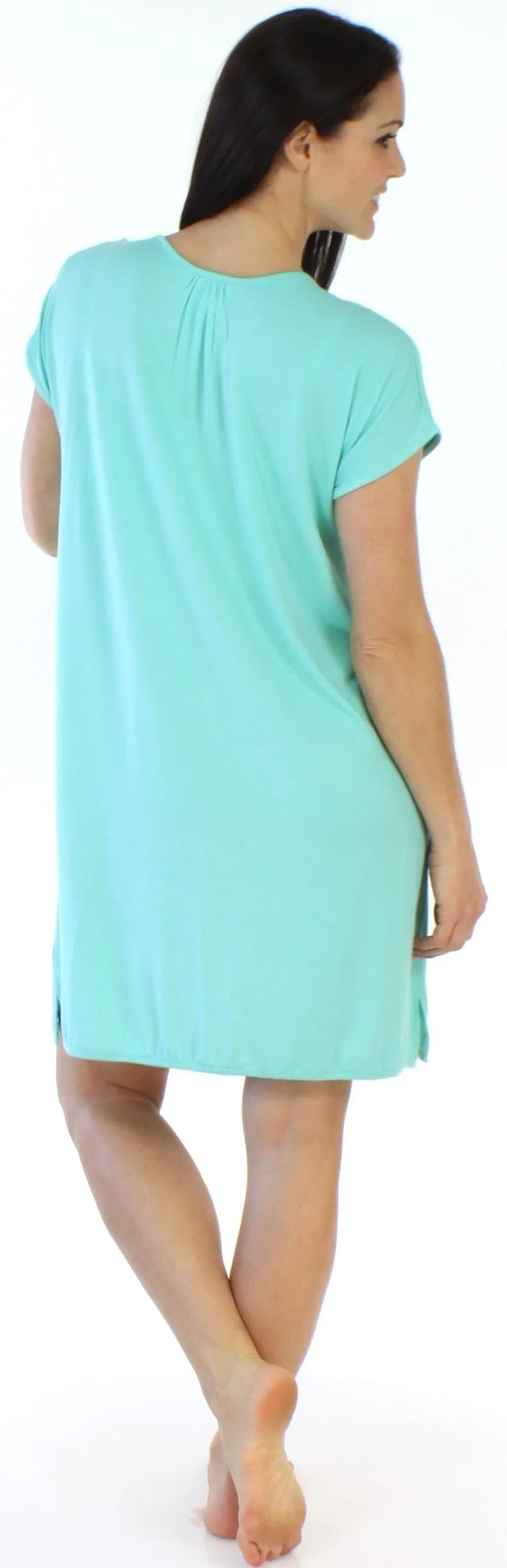 bSoft Women's Bamboo Jersey Button Up Sleep Dress Pajama