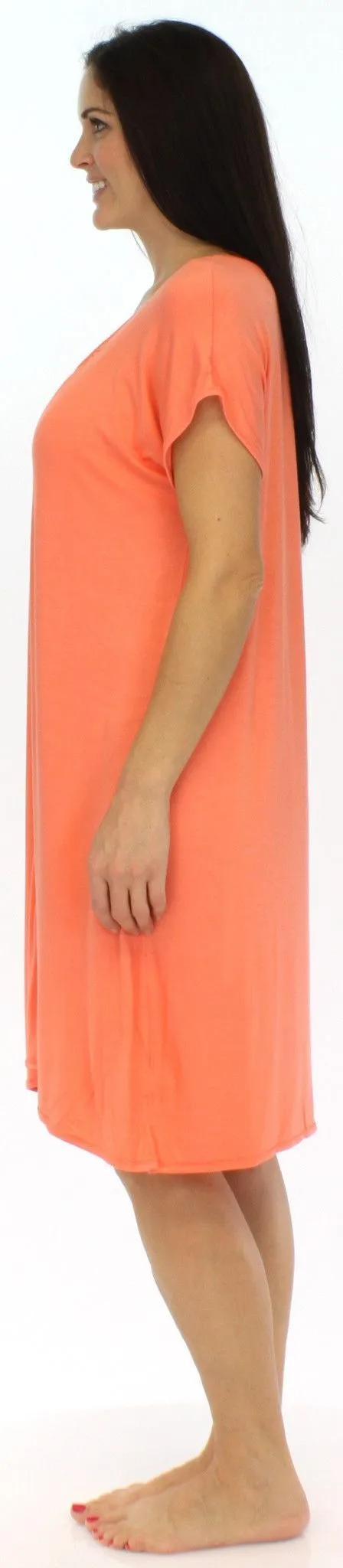 bSoft Women's Bamboo Jersey Button Up Sleep Dress Pajama