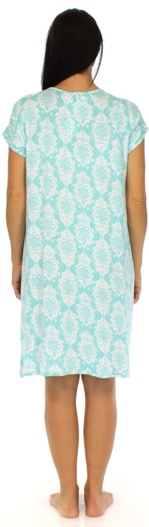 bSoft Women's Bamboo Jersey Button Up Sleep Dress Pajama