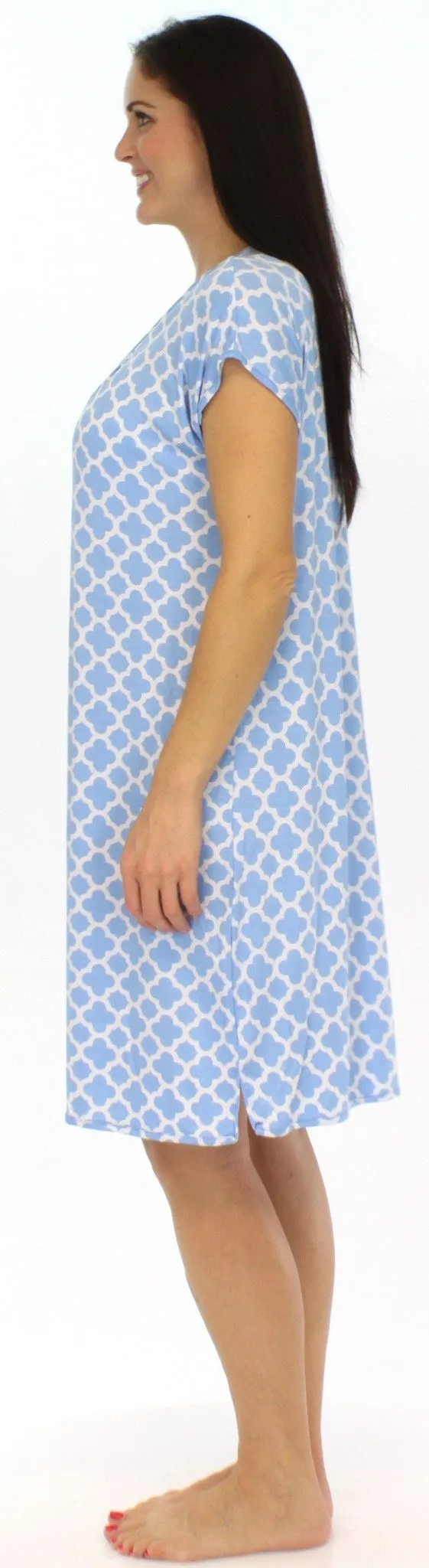 bSoft Women's Bamboo Jersey Button Up Sleep Dress Pajama