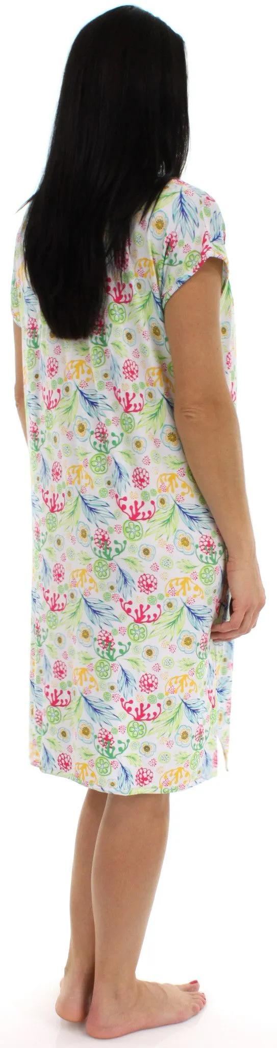 bSoft Women's Bamboo Jersey Button Up Sleep Dress Pajama