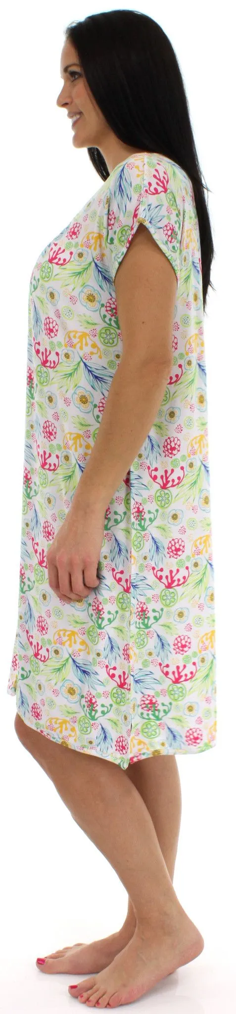 bSoft Women's Bamboo Jersey Button Up Sleep Dress Pajama