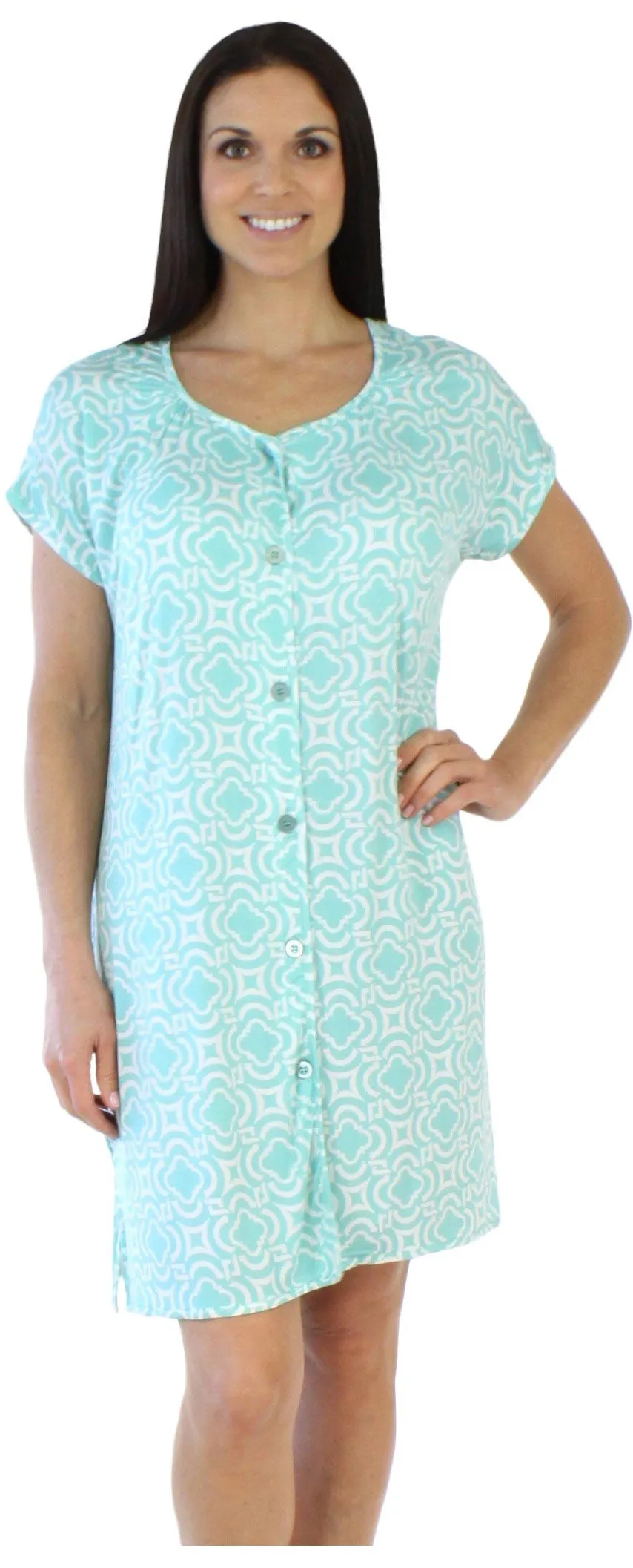 bSoft Women's Bamboo Jersey Button Up Sleep Dress Pajama