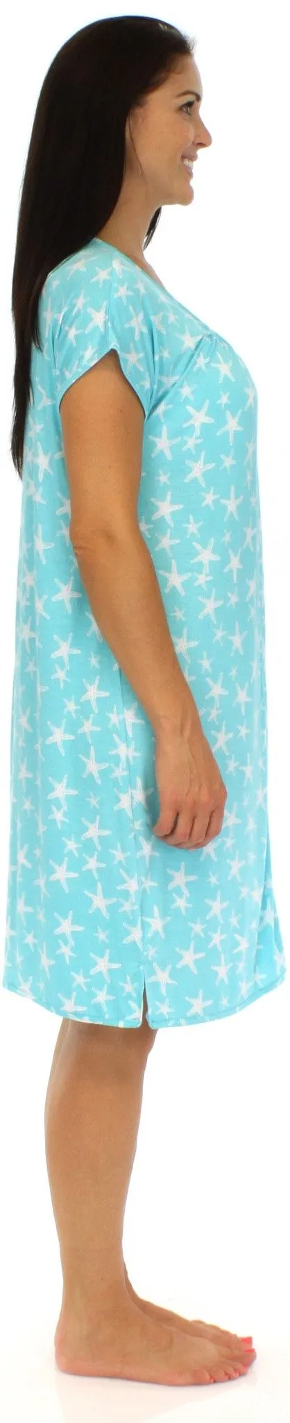 bSoft Women's Bamboo Jersey Button Up Sleep Dress Pajama