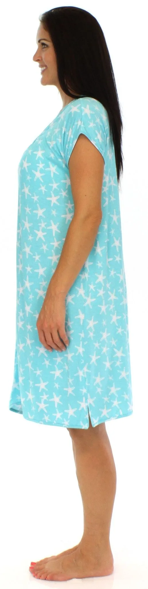 bSoft Women's Bamboo Jersey Button Up Sleep Dress Pajama