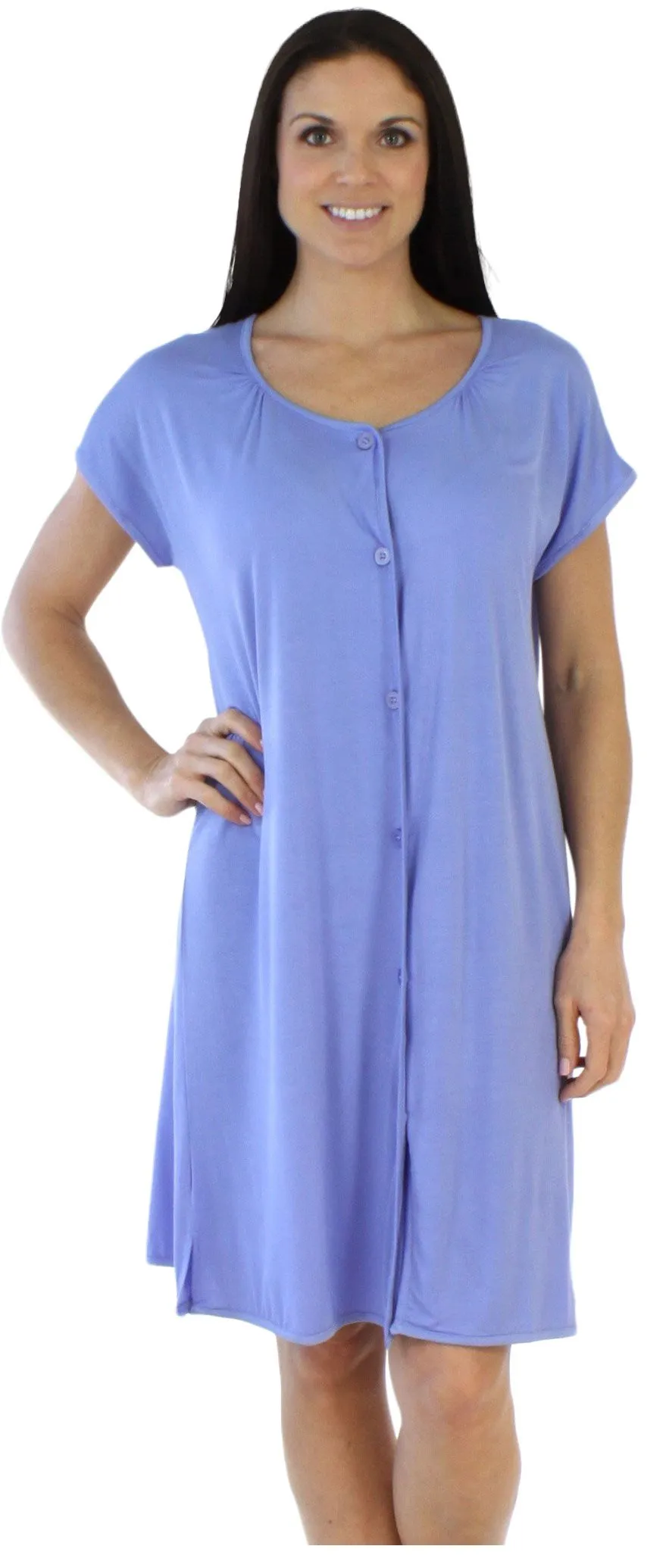 bSoft Women's Bamboo Jersey Button Up Sleep Dress Pajama