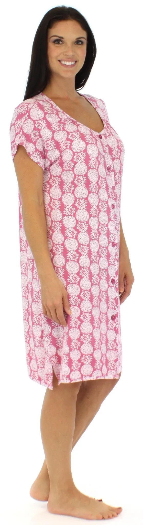 bSoft Women's Bamboo Jersey Button Up Sleep Dress Pajama
