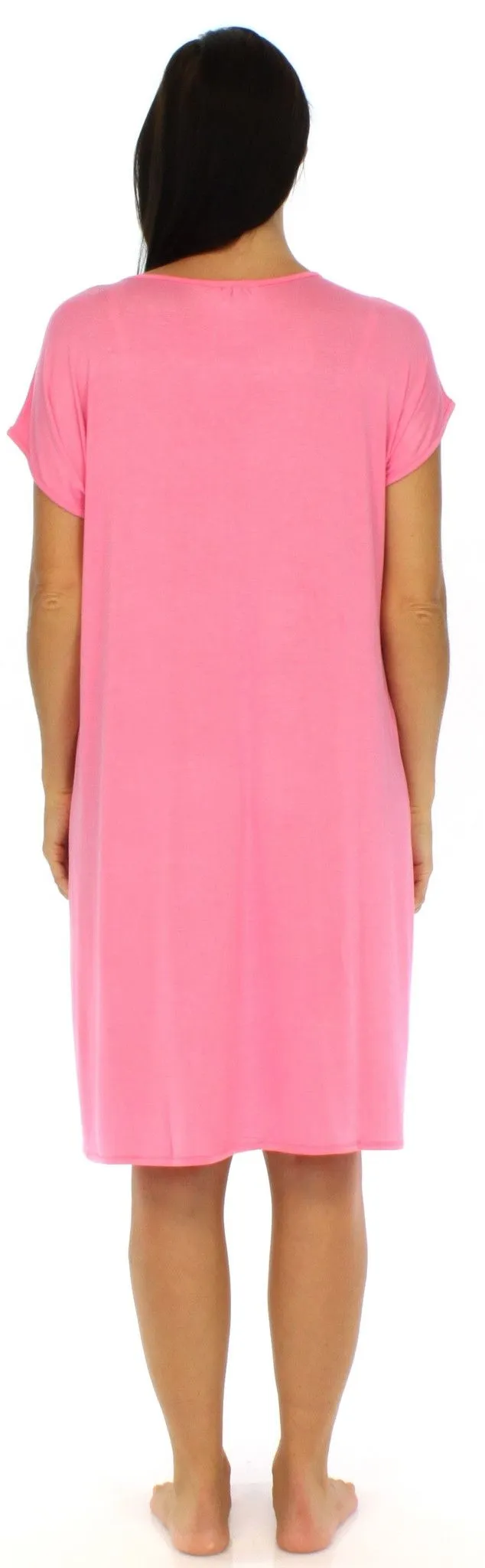 bSoft Women's Bamboo Jersey Button Up Sleep Dress Pajama