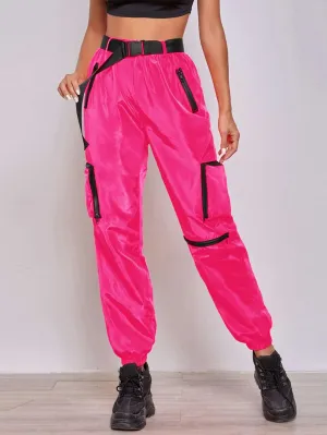 Buckle Belted Wind Joggers