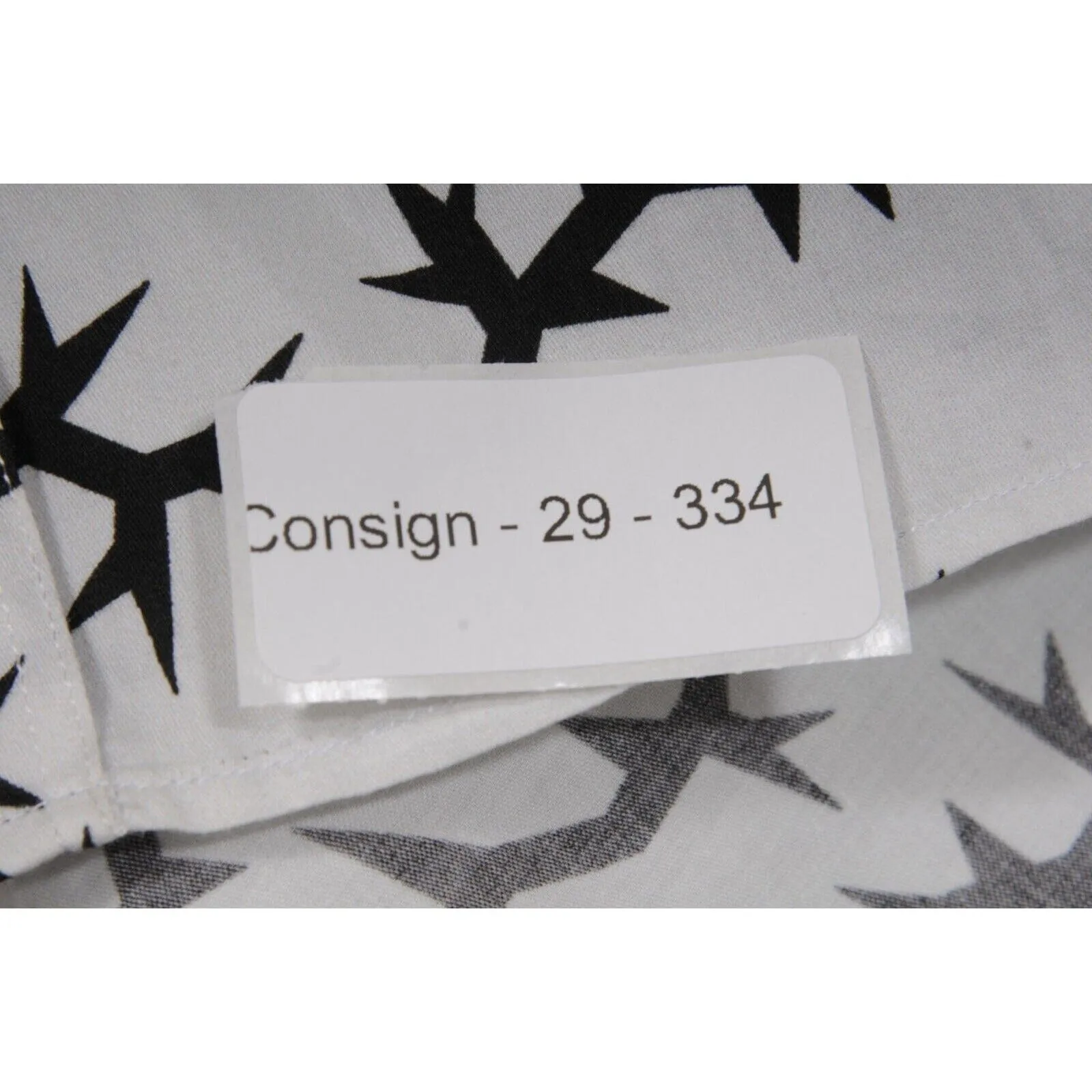 Button Down Shirt White Black Thorn Print Cotton Long Sleeve